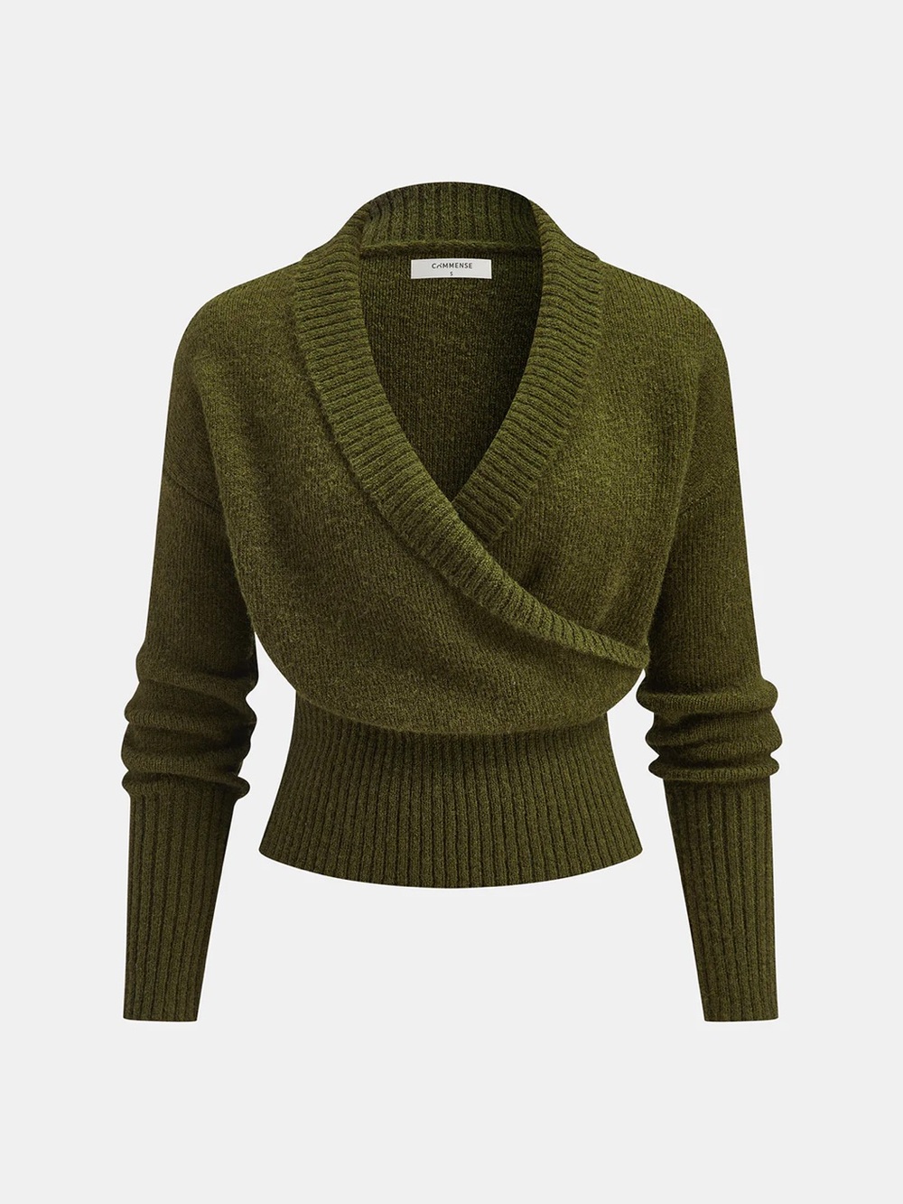 COMMENSE Wool Blend Wrap V-Neck Sweater - size Small